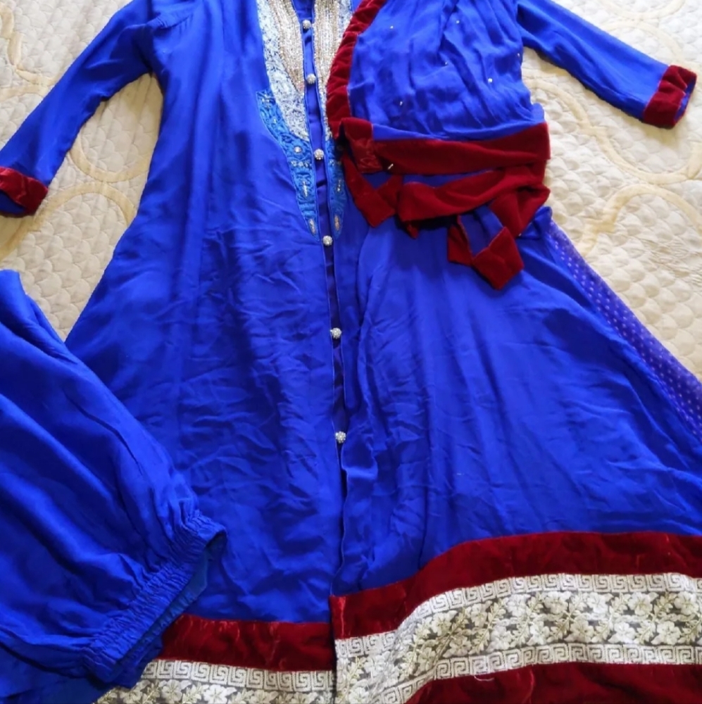 blue embroidered indian/pakistani dress